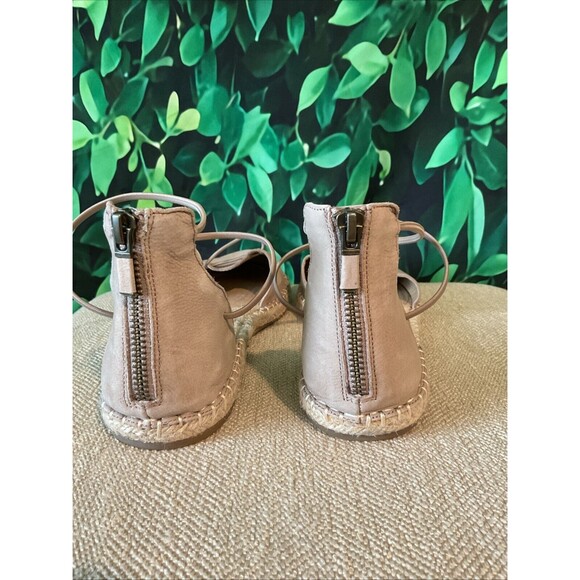 🥿 Eileen Fisher Tan Nubuck Espadrille Flats – Zip Back – Size 9 - Picture 2 of 7